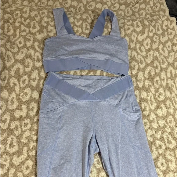 FP Movement by Free People Lavender Seamless Crop Tank & High-Waist Leggings Set - Picture 2 of 11